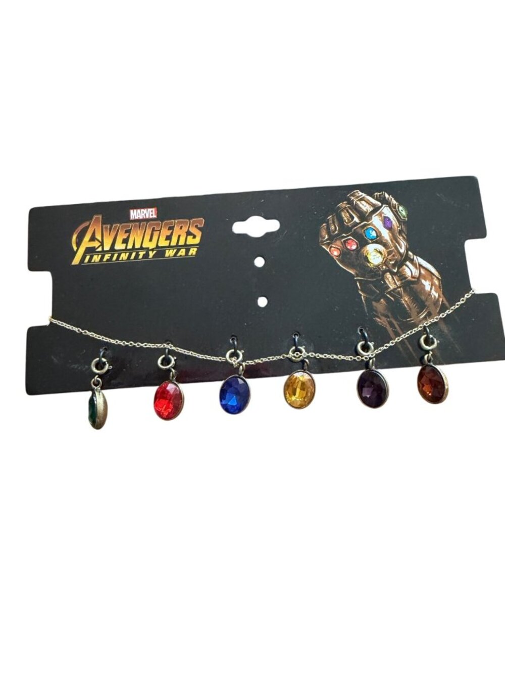 Marvel Avengers Infinity War Infinity Stones Charm Necklace Gold Chain